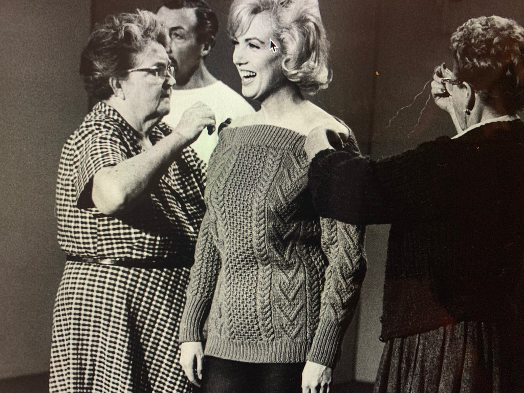 Marilyn Monroe had her Aran sweater handknit in Ireland adjusted during the filming of the musical comedy 