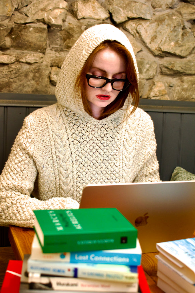 Eve Aran Handknit Hoodie in Soft Merino