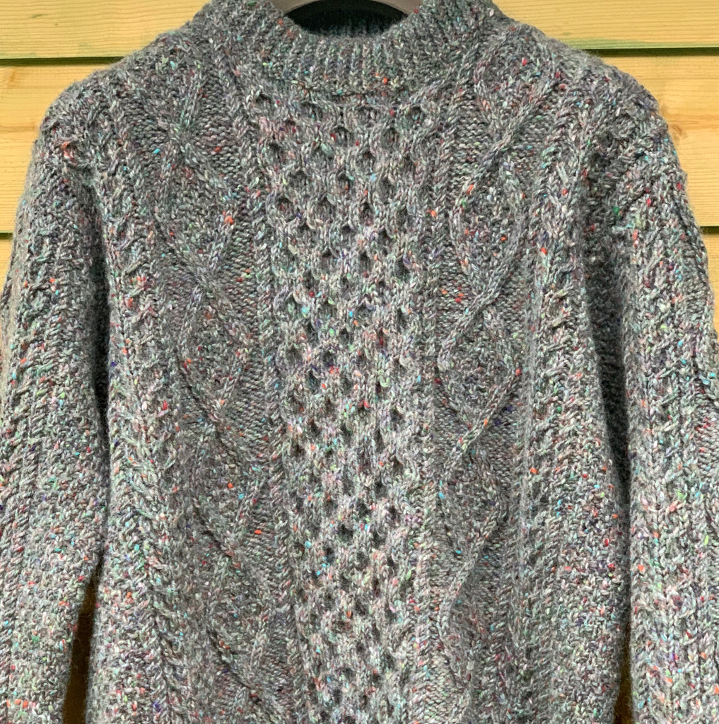 Aran Handknit Wool Tweed Success Sweater