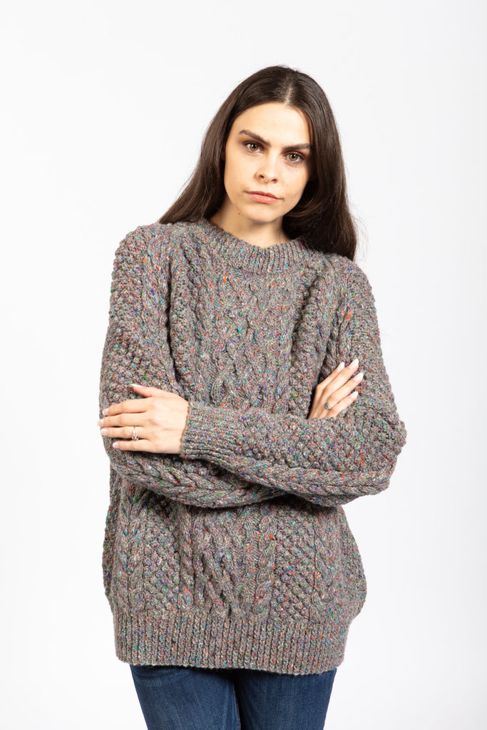 Good Luck Aran Handknit Wool Crewneck