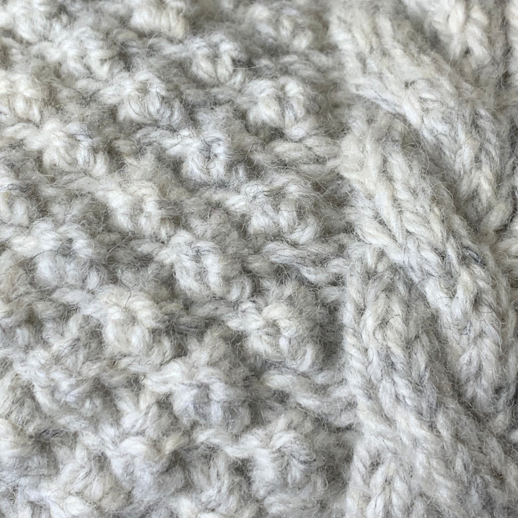 Handknit Aran Hoodie Jacket Back in Black