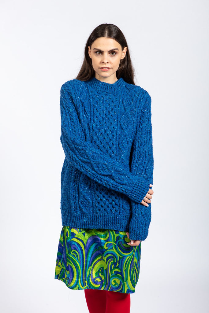 Aran Handknit Wool Tweed Success Sweater