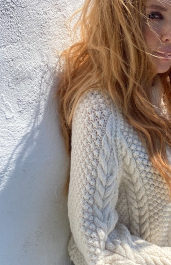 Aran Handknit Good Luck Stitches Sweater