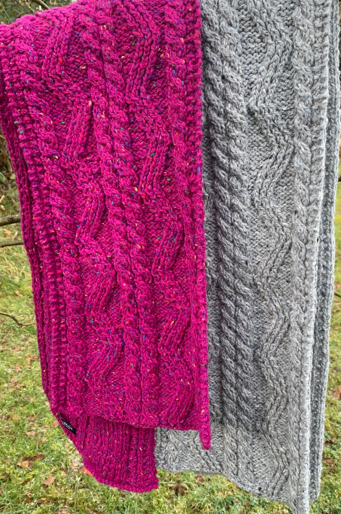 LOVE Aran scarf kit in soft merino Donegal spun