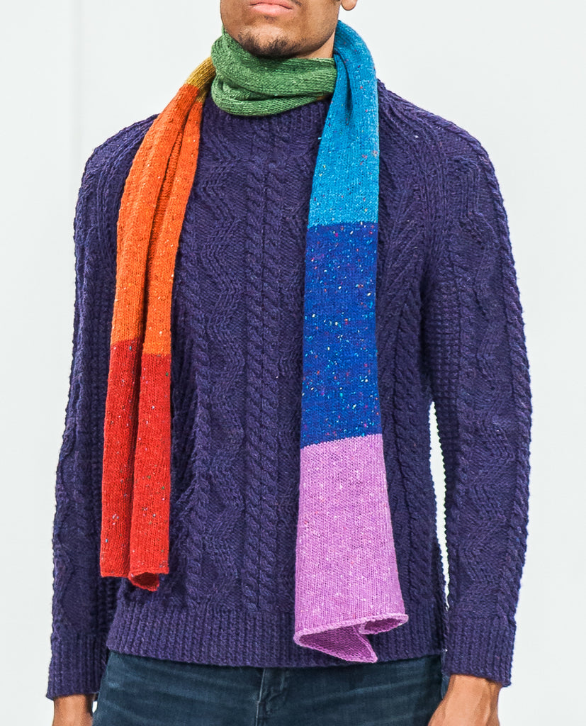 Rainbow Merino Pure Wool Scarf