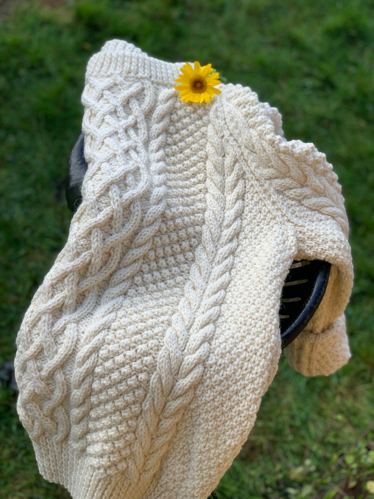 Good Luck Aran Handknit Wool Crewneck