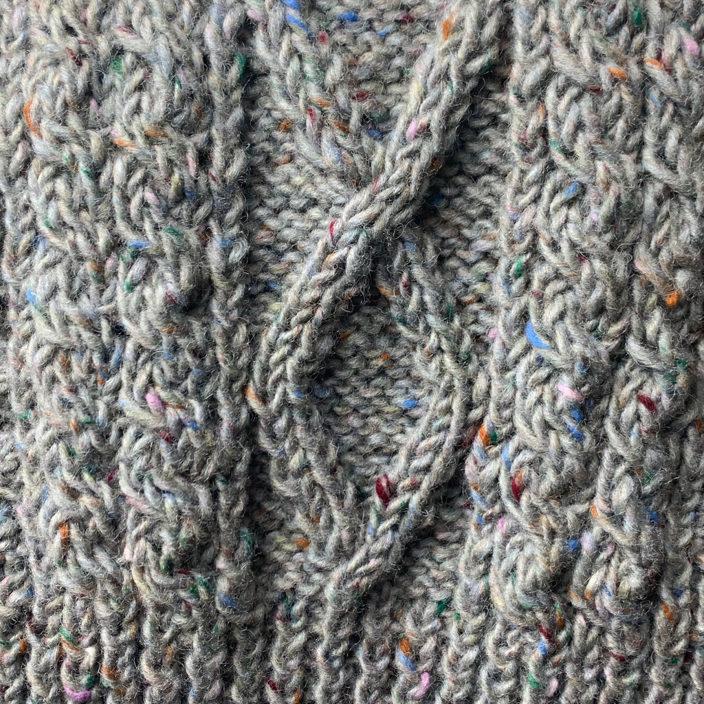 Jean Seberg Shawl Aran in Organic Wool Handknit