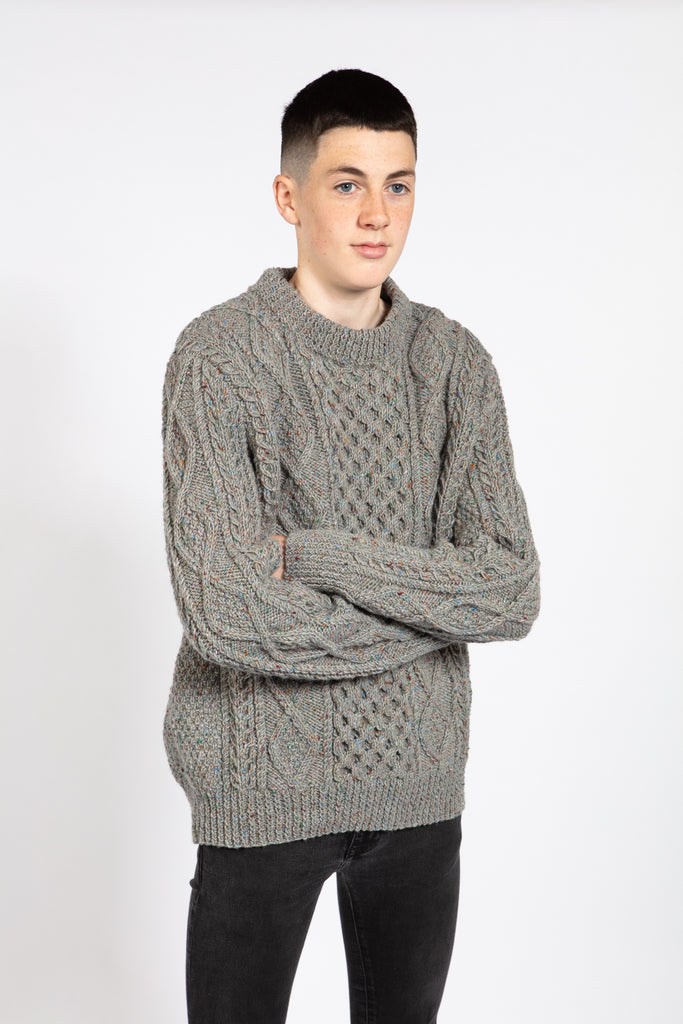 Aran Handknit Wool Tweed Success Sweater