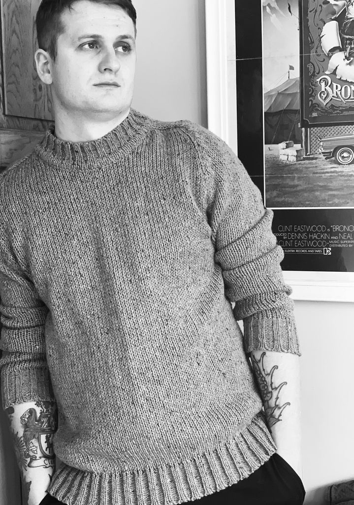 Saddle Sweater in Donegal Tweed Sliabh Liag Wool