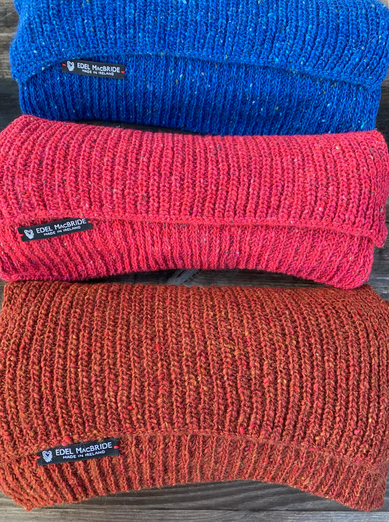 Winter fisherman rib merino scarf