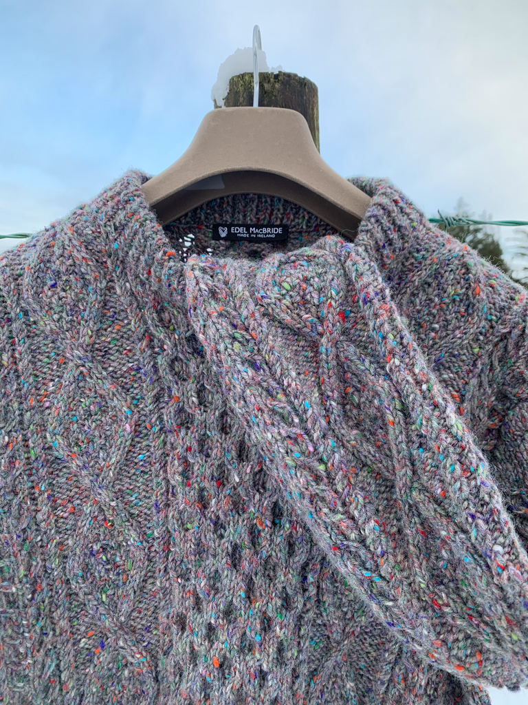 Success Aran Sweater Knitting Kit in Wool Tweed, 8 size options