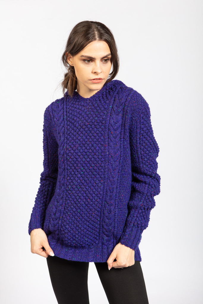Hoodie in Aran Merino Mohair Light