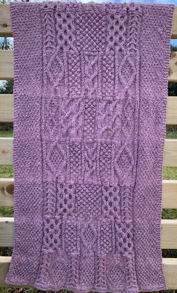 Ulster Blanket or Throw Handknit in Donegal spun merino