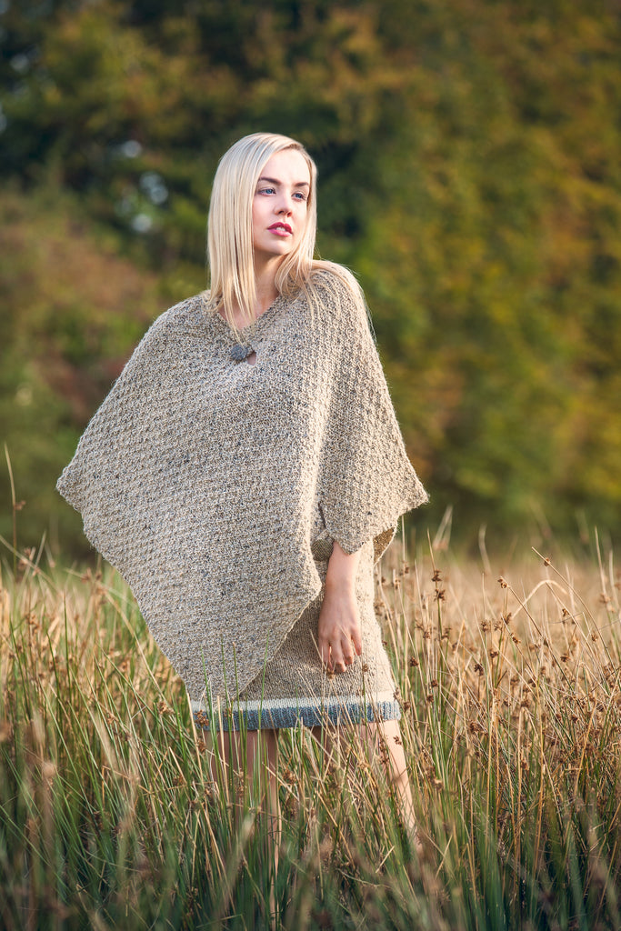 Veronica Poncho in Wool Tweed Knitting Kit