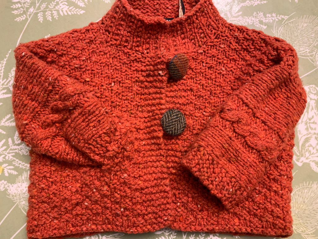 Donegal Toddler Jacket hand knit in merino wool